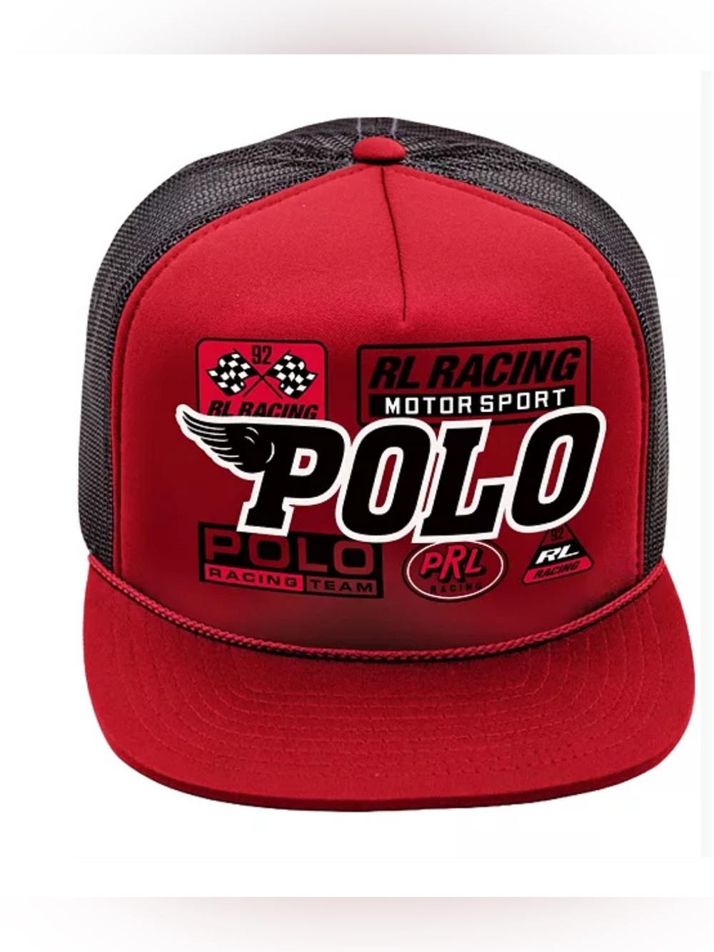 Authentic Ralph Lauren Red and Black Polo Racing baseball Hat